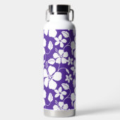 ハワイアンフラ（ハイビスカス）パープル ウォーターボトル (正面)