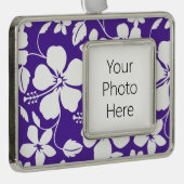 ハワイアンフラ（ハイビスカス）パープル シルバープレートフレームオーナメント (右)