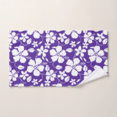 ハワイアンフラ（ハイビスカス）パープル バスタオルセット (ハンドタオル)