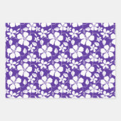 ハワイアンフラ（ハイビスカス）パープル ラッピングペーパーシート (正面3)