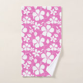 ハワイアンフラ（ハイビスカス）ピンクバスタオルセット バスタオルセット (ハンドタオル)