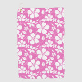 ハワイアンフラ（ハイビスカス）ピンク ゴルフタオル (正面)