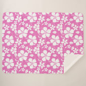 ハワイアンフラ（ハイビスカス）ピンク シェルパブランケット (正面(横))