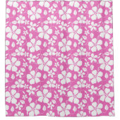 ハワイアンフラ（ハイビスカス）ピンク シャワーカーテン (正面)