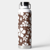 ハワイアンフラ（ハイビスカス）ブラウン ウォーターボトル (背面)