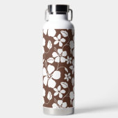 ハワイアンフラ（ハイビスカス）ブラウン ウォーターボトル (正面)