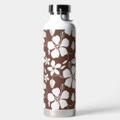 ハワイアンフラ（ハイビスカス）ブラウン ウォーターボトル (左面)