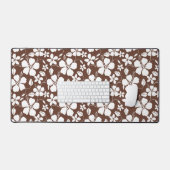 ハワイアンフラ（ハイビスカス）ブラウン デスクマット (キーボード&マウス)