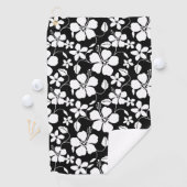 ハワイアンフラ（ハイビスカス）ブラックゴルフタオル ゴルフタオル (インサイチュ)