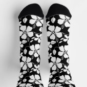 ハワイアンフラ（ハイビスカス）ブラック ソックス (上部)