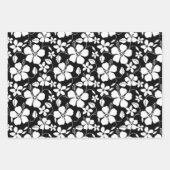 ハワイアンフラ（ハイビスカス）ブラック ラッピングペーパーシート (正面)