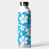 ハワイアンフラ（ハイビスカス）ブルーウォーターボトル ウォーターボトル (左面)