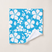 ハワイアンフラ（ハイビスカス）ブルーバスタオルセット バスタオルセット (ウォッシュタオル)