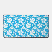 ハワイアンフラ（ハイビスカス）ブルー デスクマット (正面)