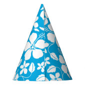 ハワイアンフラ（ハイビスカス）ブルー パーティーハット (裏面)