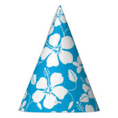 ハワイアンフラ（ハイビスカス）ブルー パーティーハット (左)