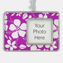 ハワイアンフラ（ハイビスカス）ベリー シルバープレートフレームオーナメント