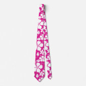 ハワイアンフラ(ハイビスカス)ホットピンク ネクタイ (正面)