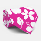 ハワイアンフラ(ハイビスカス)ホットピンク ネクタイ (ロール)