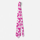 ハワイアンフラ(ハイビスカス)ホットピンク ネクタイ (正面)