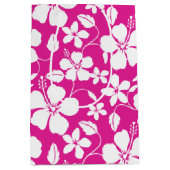 ハワイアンフラ（ハイビスカス）ホットピンク ミディアムペーパーバッグ (正面)