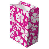 ハワイアンフラ（ハイビスカス）ホットピンク ミディアムペーパーバッグ (裏面アングル)