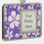 ハワイアンフラ（ハイビスカス）ライトパープル シルバープレートフレームオーナメント (右)