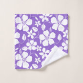 ハワイアンフラ（ハイビスカス）ライトパープル バスタオルセット (ウォッシュタオル)