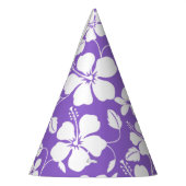 ハワイアンフラ（ハイビスカス）ライトパープル パーティーハット (左)
