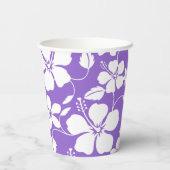ハワイアンフラ（ハイビスカス）ライトパープル 紙コップ (裏面)