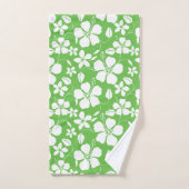 ハワイアンフラ（ハイビスカス）ライムバスタオルセット バスタオルセット (ハンドタオル)