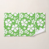 ハワイアンフラ（ハイビスカス）ライムバスタオルセット バスタオルセット (ハンドタオル)