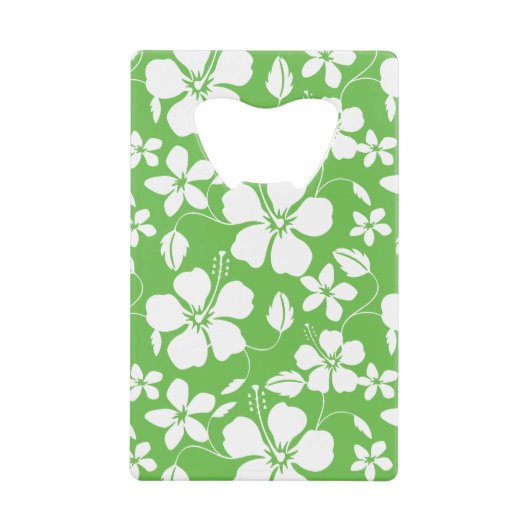 ハワイアンフラ（ハイビスカス）ライム クレジットカード栓抜き (正面)