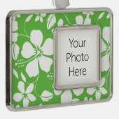 ハワイアンフラ（ハイビスカス）ライム シルバープレートフレームオーナメント (右)