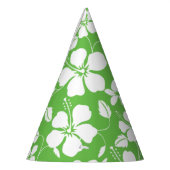 ハワイアンフラ（ハイビスカス）ライム パーティーハット (左)