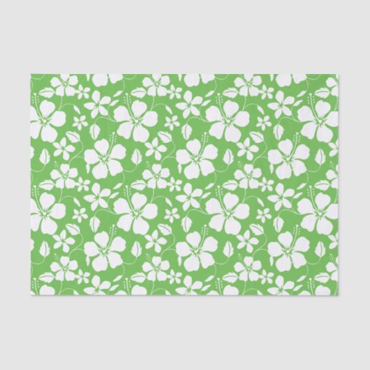 ハワイアンフラ（ハイビスカス）ライム 薄葉紙 (正面)