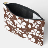 ハワイアンフラ（ハイビスカス）模様 アクセサリーポーチ (見開き)