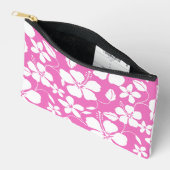 ハワイアンフラ（ハイビスカス）模様（ピンク） アクセサリーポーチ (見開き)