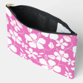 ハワイアンフラ（ハイビスカス）模様（ピンク） アクセサリーポーチ (見開き)