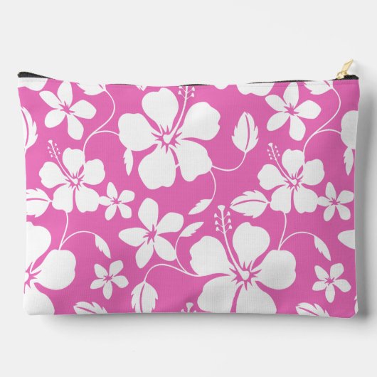 ハワイアンフラ（ハイビスカス）模様（ピンク） アクセサリーポーチ (裏面)