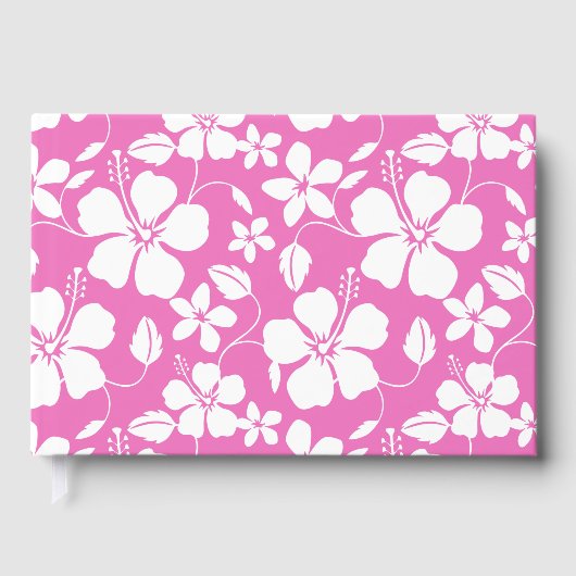 ハワイアンフラ（ハイビスカス）模様（ピンク） ゲストブック (正面)
