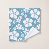 ハワイアンフラ(ハイビスカス)石板ブルーバスタオルセット バスタオルセット (ウォッシュタオル)