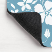 ハワイアンフラ（ハイビスカス）石板ブルー マウスパッド (コーナー)