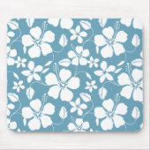 ハワイアンフラ（ハイビスカス）石板ブルー マウスパッド (正面)