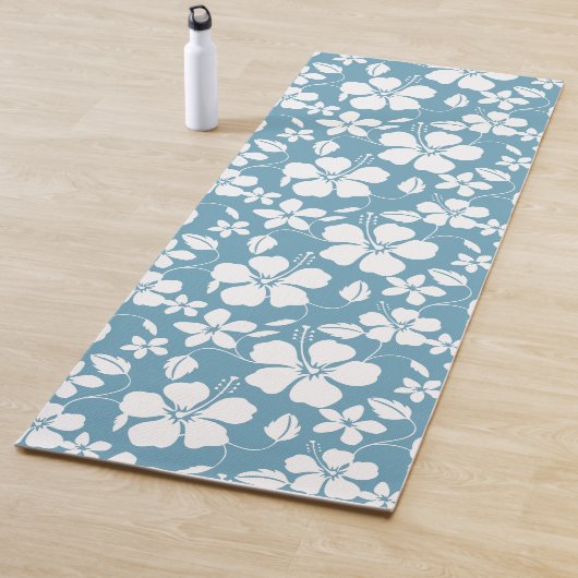 ハワイアンフラ（ハイビスカス）石板ブルー ヨガマット (インサイチュ)