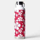 ハワイアンフラ（ハイビスカス）赤 ウォーターボトル (正面)