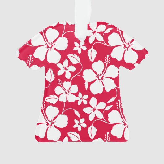 ハワイアンフラ（ハイビスカス）赤 オーナメント (正面)