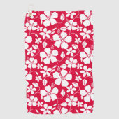 ハワイアンフラ（ハイビスカス）赤 ゴルフタオル (正面)