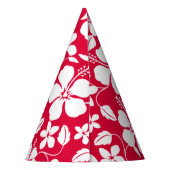 ハワイアンフラ（ハイビスカス）赤 パーティーハット (裏面)