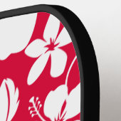 ハワイアンフラ（ハイビスカス）赤 ピックルボールラケット (左詳細)